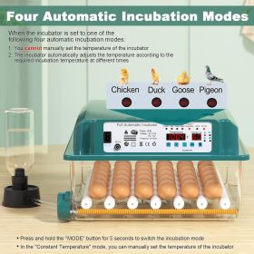 36 Eggs Incubators for Hatching Eggs,Egg Incubator with 4 Automatic Incubate Mode,Chicken Incubator with Automatic Egg Turning Humidity Monitoring,Pou