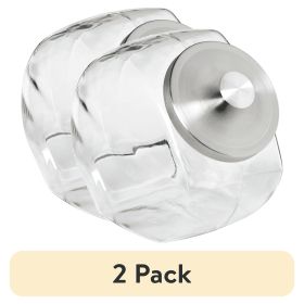 (2 pack) Silver Glass with Lid Penny Candy Glass Jar, A Practical Choice for Pantry Jar Storage and Display