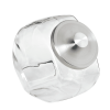 (2 pack) Silver Glass with Lid Penny Candy Glass Jar, A Practical Choice for Pantry Jar Storage and Display