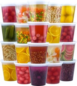 50 Set 32 oz Deli Containers with Lids, Leak-Proof BPA Free Plastic Take Out Bowls, Food Storage Containers for Takeout Meal Prep Storage, Freezer