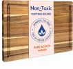 Non Toxic Wood Cutting Board - Conditioned with Natural Beeswax Flaxseed Lemon Oil - Free of Mineral Oil - Made of FSC Certified Acacia Wood - 16" x 1