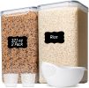 Rice Container Set of 2(9.5L/10Qt), Large Airtight Food Storage Containers with Lid and Rice Washer, Plastic Canisters Sets for The Kitchen
