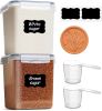 Brown Sugar Container Set of 2 (2.5L/2.6Qt), Airtight Food Storage Containers with Lids and Terra Cotta Brown Sugar Saver