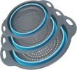 Collapsible Colander 3-Pack Set Space-Saving Foldable Kitchen Strainer with Non-Slip Base Durable Thickened PP+TPE Collapsible Strainers for Pasta