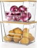 2 Set Pantry Organizers and Storage, Trash Bag Holder Under Sink Organizer for 4-13 Gal Bags, Trash Bag Dispenser with Bamboo Top for Onion, Potato