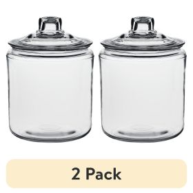 (2 pack) Heritage Hill Glass Jar with Lid, 1 Gallon, Well Suited to Pantry Jar Storage and Display