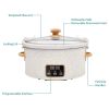 6 Qt Digital Slow Cooker with Locking Lid, Linen Speckle