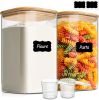 1.2 Gallon Wide Mouth Flour Sugar Storage Containers 2 Pcs, 4.6 Qt Glass Storage Containers with Lids, Large Pantry Glass Jar with Lid