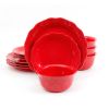 Cowgirl Lace 12-Piece Dinnerware Set, Red