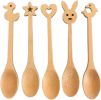 5 PC Bamboo Spoons, 6.3 inch Small Wooden Eating Spoon, Tiny Wood Honey Teaspoon for Coffee and Tea, Ice cream, Little Wooden Spoons For Daily Use