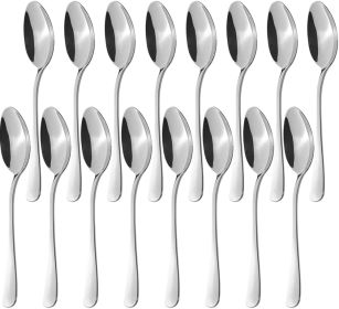 6.7 Inch Stainless Steel Dessert Spoons – 6.7 Inch Mirror Polished Flatware, Modern Silver Spoons for Ice Cream, Pudding, Coffee, Tea & Everyday Use