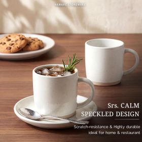 13OZ Coffee Mugs Set of 4, Stoneware Coffee Cups, Ceramic Latte Mug for Man, Woman, Dad, Mom, Modern Tea Mugs for Latte/Cappuccino/Cocoa/Milk