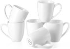 Porcelain Coffee Mugs Set of 6, 13 Ounce Coffee Cups with Handle, Ceramic Tea Mugs for Latte, Hot Tea, Cappuccino, Mocha, Cocoa, Mug Gift Set