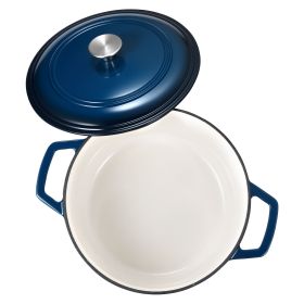 Enameled Cast Iron Dutch Oven, 6 Quart Pot with Lid and Dual Handles, Heavy-Duty Durable Cookware Pan, Oven Induction Compatible up to 500 F, for Brai