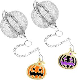 Stainless Steel Mesh Tea Infuser, 2.1 inch Tea Ball with Pumpkin Ornaments Tea Strainer Tea Diffuser Tea Steeper for Filtering Tea