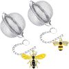 Stainless Steel Mesh Tea Infuser, 2.1 inch Tea Ball with Honey Bee Pendant Tea Strainer Tea Diffuser Tea Steeper for Filtering Tea