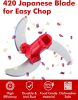 Food Chopper, Pull Onion Chopper Dicer, Hand Powered Food Mincer, Fast Cutting Hand Chopper for Oinon, Garlic, Nut, 3.4 Cups 0.8L, Red