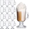 12 Pieces Irish Coffee Mugs Bulk 8.5 oz Irish Coffee Glass with Handle Clear Glass Mugs for Wedding Prom Graduation Party Ice Cream Tea Hot Chocolate