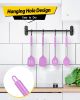Pack of 4 Silicone Cooking Utensils Set, Non Stick Large Solid Spatulas, Heat Resistant Purple Slotted Spoons