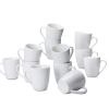 Porcelain Heat Resistant Coffee Mugs, Microwave and Oven Safe, 12 oz, White, 12 Count