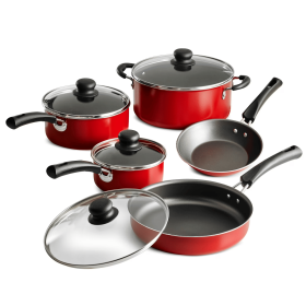 Non-Stick Red Cookware Set, 9 Piece