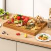 Teak Wood Cutting Board Extra Large 24 Inch Reversible Cutting Board with Handle