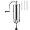 Sausage Stuffer, 5LBS/3L Capacity, 304 Stainless Steel Vertical Sausage Stuffer, Sausage Filling Machine with 3 Stuffing Tubes