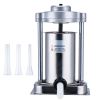 Manual Sausage Stuffer, 2 L / 5 LBS Vertical Sausage Machine with G-type Clamp, Food-Grade 304 Stainless Steel Barrel with 2 Stuffing Tubes