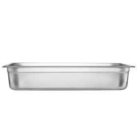 6 Pack Hotel Pans, Full Size Anti-Jam Steam Pan, 0.8mm Thick Stainless Steel Restaurant Steam Table Pan, 4-Inch Deep Commercial Table Pan