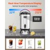 Insulated Beverage Dispenser, 2 Gal/7.6L Stainless Steel Thermal Drink Server with Spigot & Temp Display, Suitable for Hot and Cold Drinks
