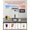 Insulated Beverage Dispenser, 3.2 Gal/12L Stainless Steel Thermal Drink Server with Spigot & Temp Display, Suitable for Hot and Cold Drinks