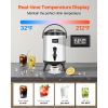 Insulated Beverage Dispenser, 1.5 Gal/6L Stainless Steel Thermal Drink Server with Spigot & Temp Display, Suitable for Hot and Cold Drinks