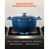Enameled Cast Iron Dutch Oven, 6 Quart Pot with Lid and Dual Handles, Heavy-Duty Durable Cookware Pan, Oven Induction Compatible up to 500 F, for Brai