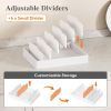 Kitchen Cabinet Organizer for Food Contanier Lid, Lid Holder with 6 Adjustable Dividers & 7 Sections for Pantry Organizers and Storage