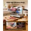 Meat Slicer, 6.7 inch 150W Electric Deli Slicer Machine with two SUS420 Blades, 0-0.6 inch Adjustable Thickness