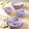 Colette 12-Piece Stoneware Dinnerware Set, Purple