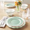 Ainsley 12-Piece Ceramic Dinnerware Set, Sage Blue