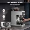 Commercial Drip Coffee Maker, 12 Cups Coffee-Maker Machine with 2 Glass Carafes and 2 Decanter Warmer Plates, Stainless Steel Drip Style Coffee Brewer