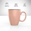 Set of 6 12oz Designer Ribbed Style Colorful Ceramic Coffee Mugs, Coffee Cups Gift Set for Coffee, Tea, Cocoa and More. Dishwasher and Microwave Safe.