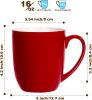 16 oz Large Coffee Mugs Set of 4 Ceramic Coffee Mug White Coffee Cups Tea Cups Idea Gift for Women Men House Warming Gifts New Home Office, Red 4 Pack