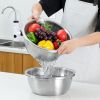 304 Stainless Steel Microporous Colander,2QT Large Capacity with Mixing Bowl For washing vegetables, fruit and rice and for draining cooked pasta(2PC)