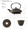 Koi Fish Cast Iron Teapot Set Stove Top Tea Kettle with 4 Cups Japanese Style Tea Gift Set, 26 oz with Stainless Steel Infuser