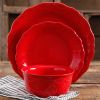 Cowgirl Lace 12-Piece Dinnerware Set, Red