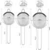 3 Pack Fine Mesh Strainer, Small Stainless Steel Sieves with Handles, for Steeping Loose Leaf Tea, Straining Cocktail, Juice and Sifting Flour