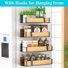 4 Pack Magnetic Spice Storage Rack Organizer for Refrigerator and Oven, Wood Fridge Organizers and Storage