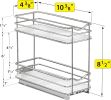 Pull Out Spice Rack Organizer for Inside Kitchen Cabinets - 4-3/8 inch Wide - Slide Out Drawer – Chrome Sliding Spice Organization for cabinet - Spice