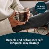 Tapered Glass Mug Set of 8, 15.5 Oz Thick, Clear Glass Coffee Cups w/ C-Shaped Handle, Dishwasher Safe Coffee Mugs Set for Tea, Cider and More