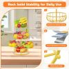 5 Tier Fruit Basket Stand for Counter, Kitchen Tall Tiered Fruit Bowl Organizer for Dining Table Countertop