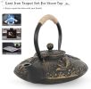 Koi Fish Cast Iron Teapot Set Stove Top Tea Kettle with 4 Cups Japanese Style Tea Gift Set, 26 oz with Stainless Steel Infuser