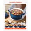Enameled Cast Iron Dutch Oven, 6 Quart Pot with Lid and Dual Handles, Heavy-Duty Durable Cookware Pan, Oven Induction Compatible up to 500 F, for Brai